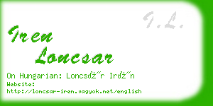 iren loncsar business card